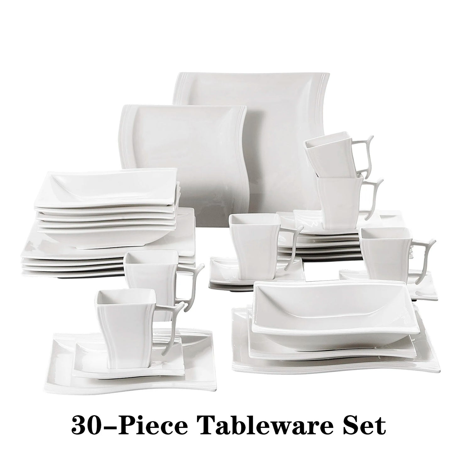 MALACASA Flora Porcelain Dinnerware Set Service For 12