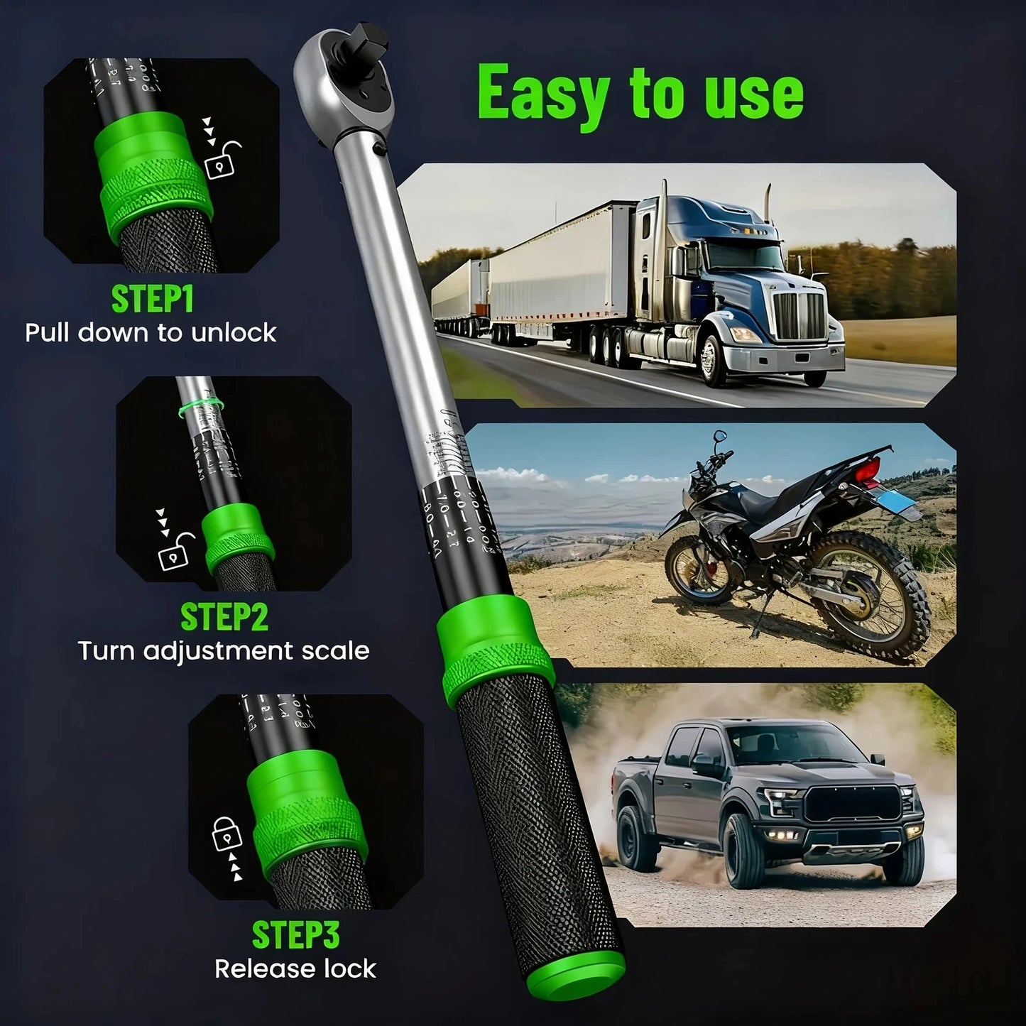 TaskStar 3 Piece Torque Wrench Set for Bicycle Motorcycle