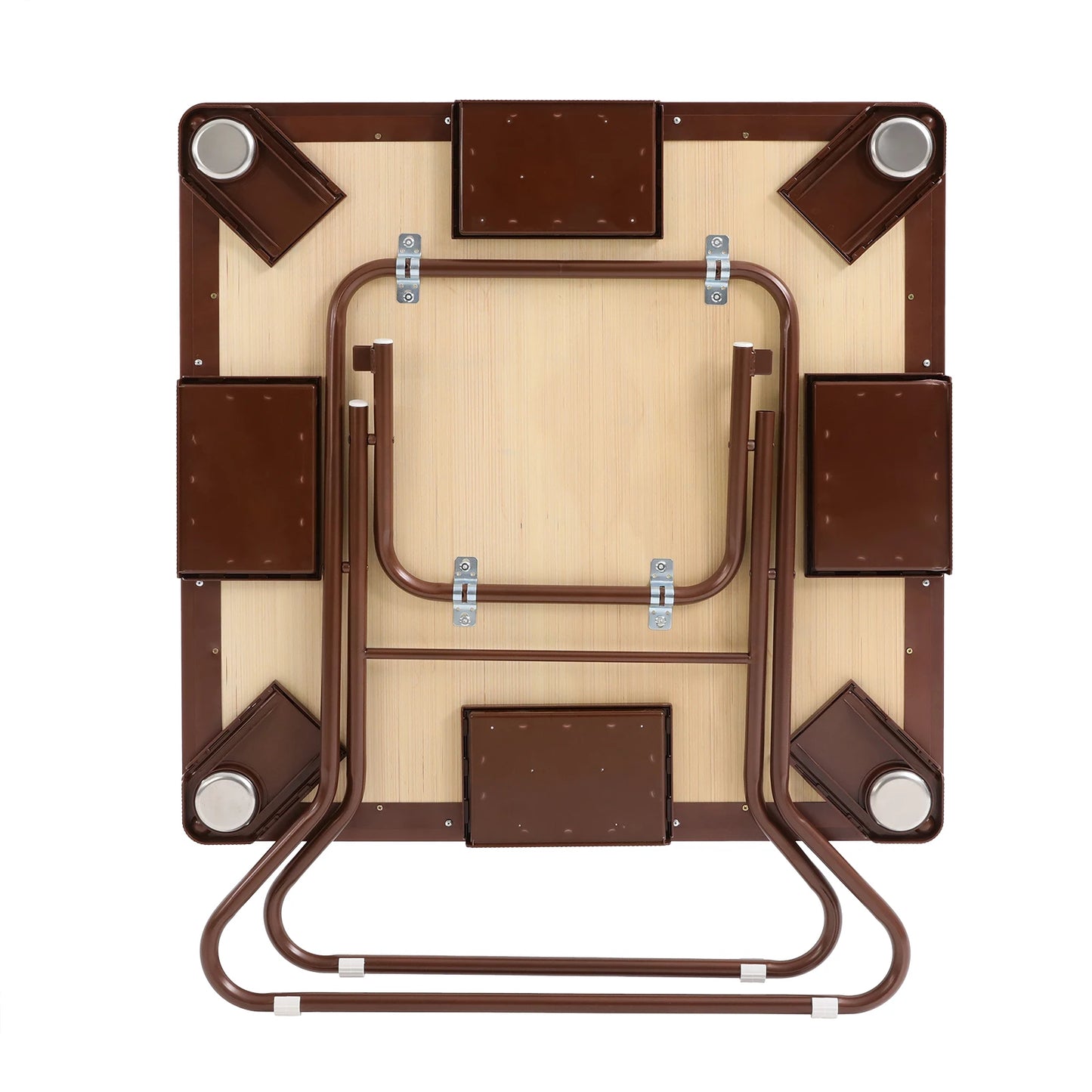 Bymaocar Foldable Mahjong Table With Velvet Surface 4 Cup Holders