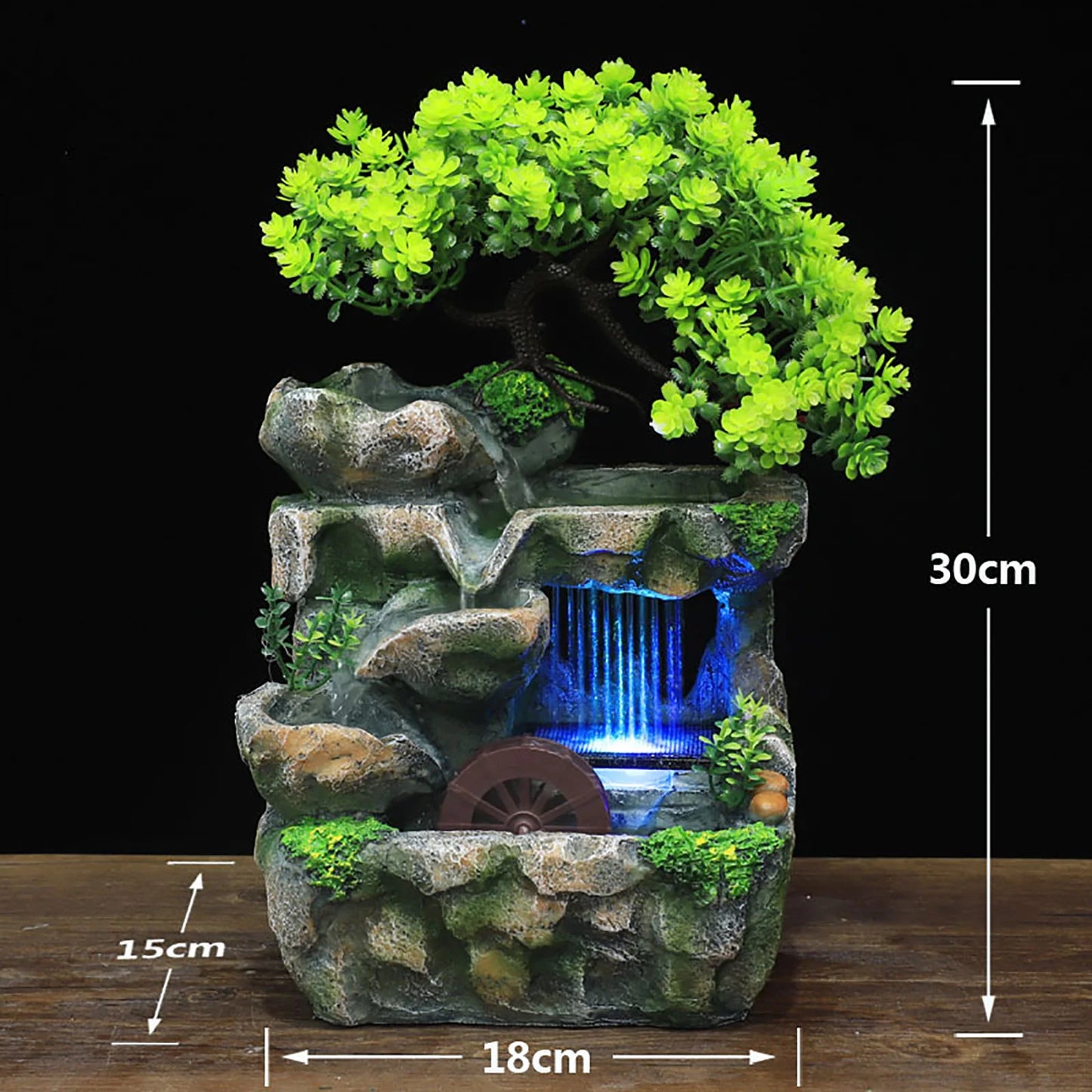 Indoor Room Fountain Waterfall Decor With LED Lighting Zen