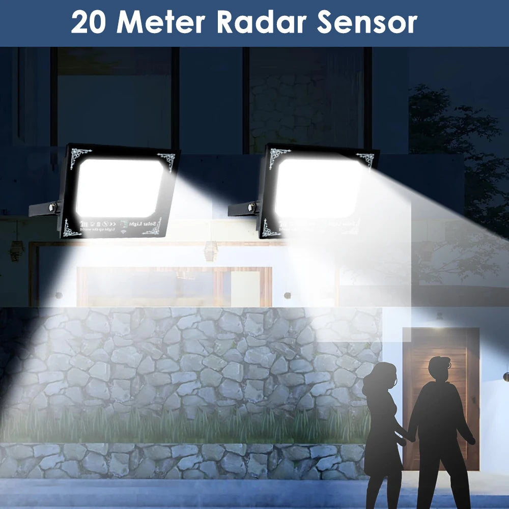 Two Head 500W LED Solar Flood Light Outdoor Garden