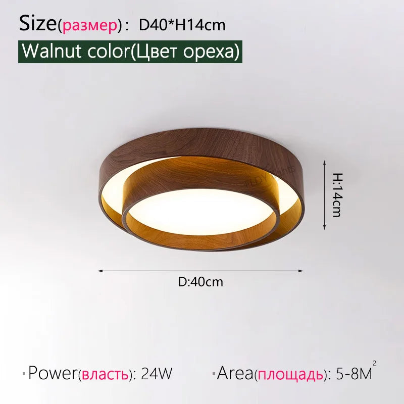 FLDY Menvix Nordic Walnut Wood LED Ceiling Chandelier