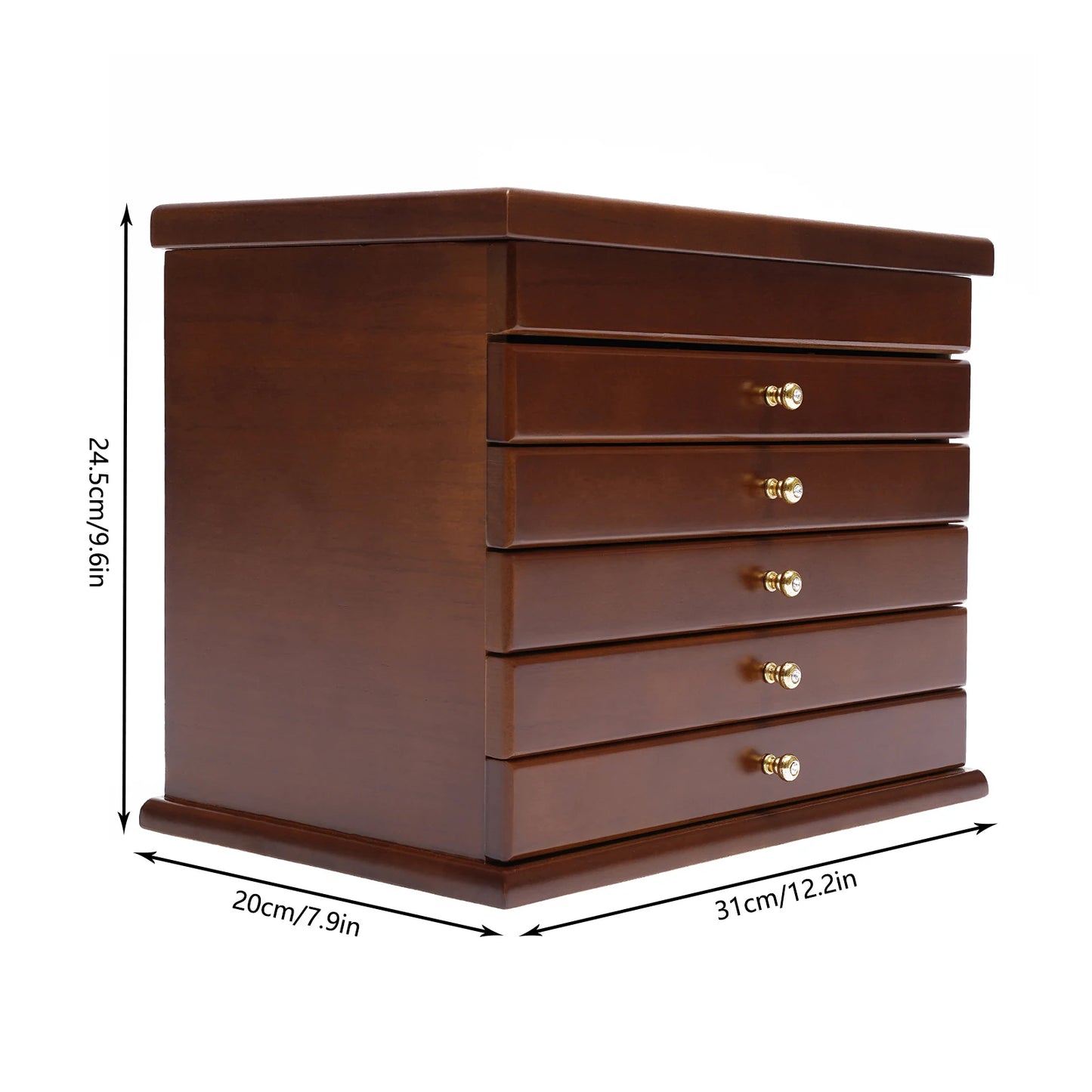 Bymaocar Jewelry Box Organizer Vintage Wood Storage Case