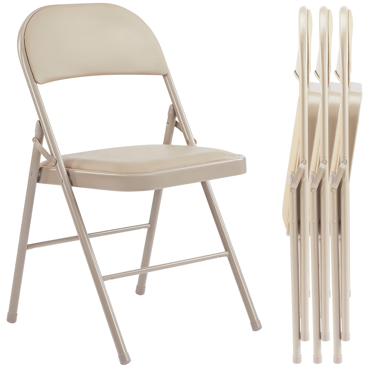 JHK Leather Padded Folding Chair Set For Home And Outdoor