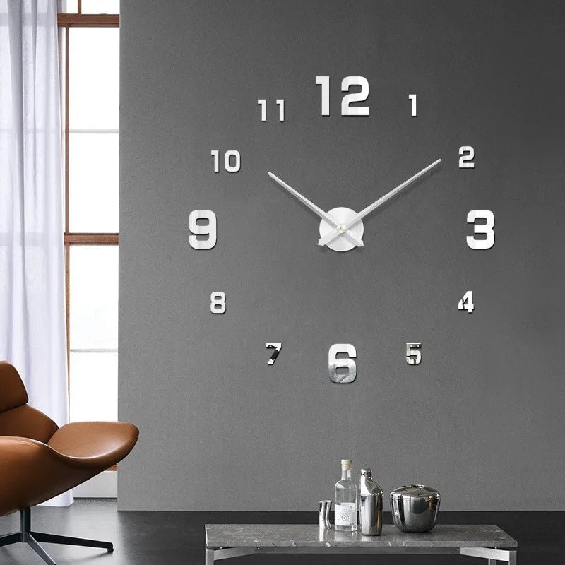 Simple LED wall clock with night light function, silent, modern decorative digital wall clock, DIY 3D digital wall clock