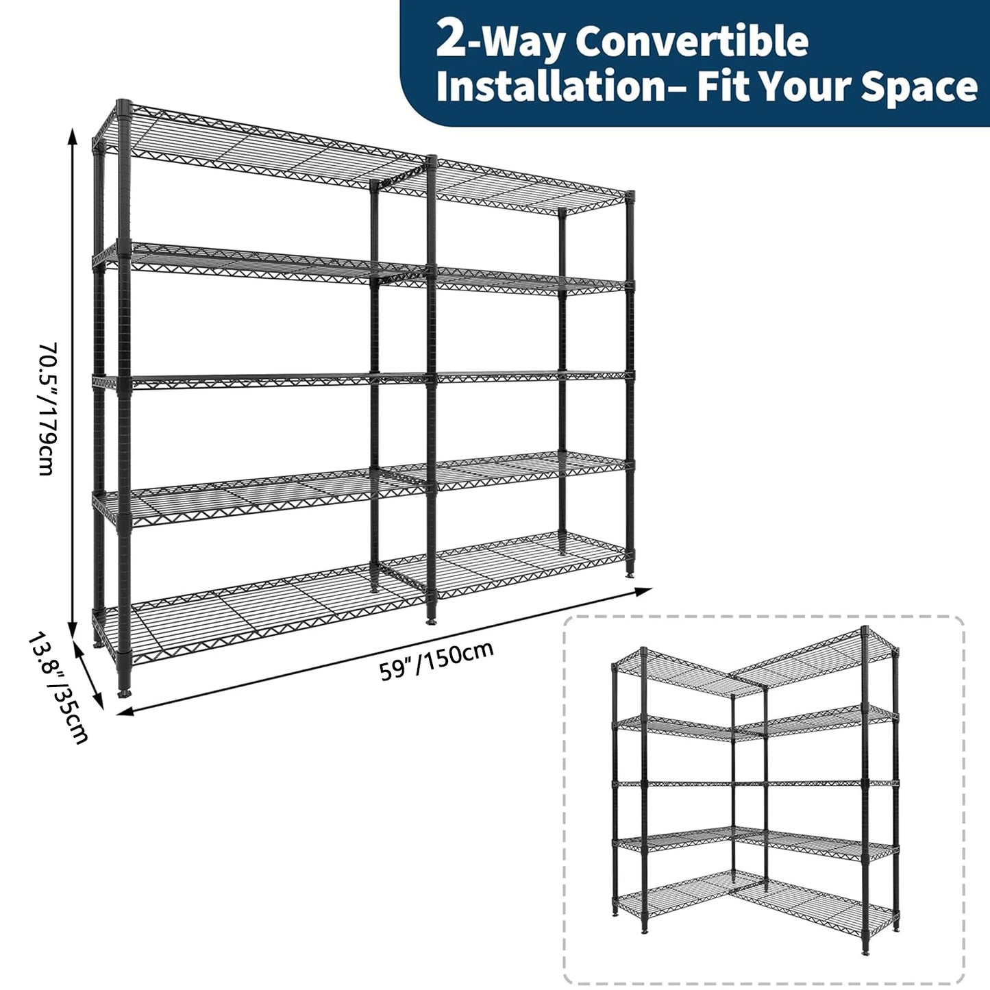 Twister.Ck Heavy Duty Metal Storage Shelves Adjustable For Kitchen Garage