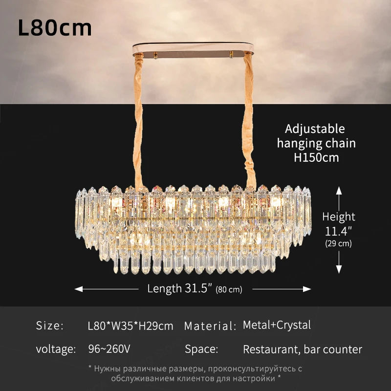 Modern LED Ceiling Pendant Lamp For Living Room Crystal Chandelier
