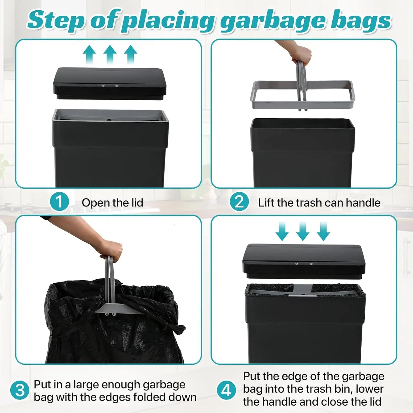 Automatic Touchless Trash Can for Home Office Kitchen