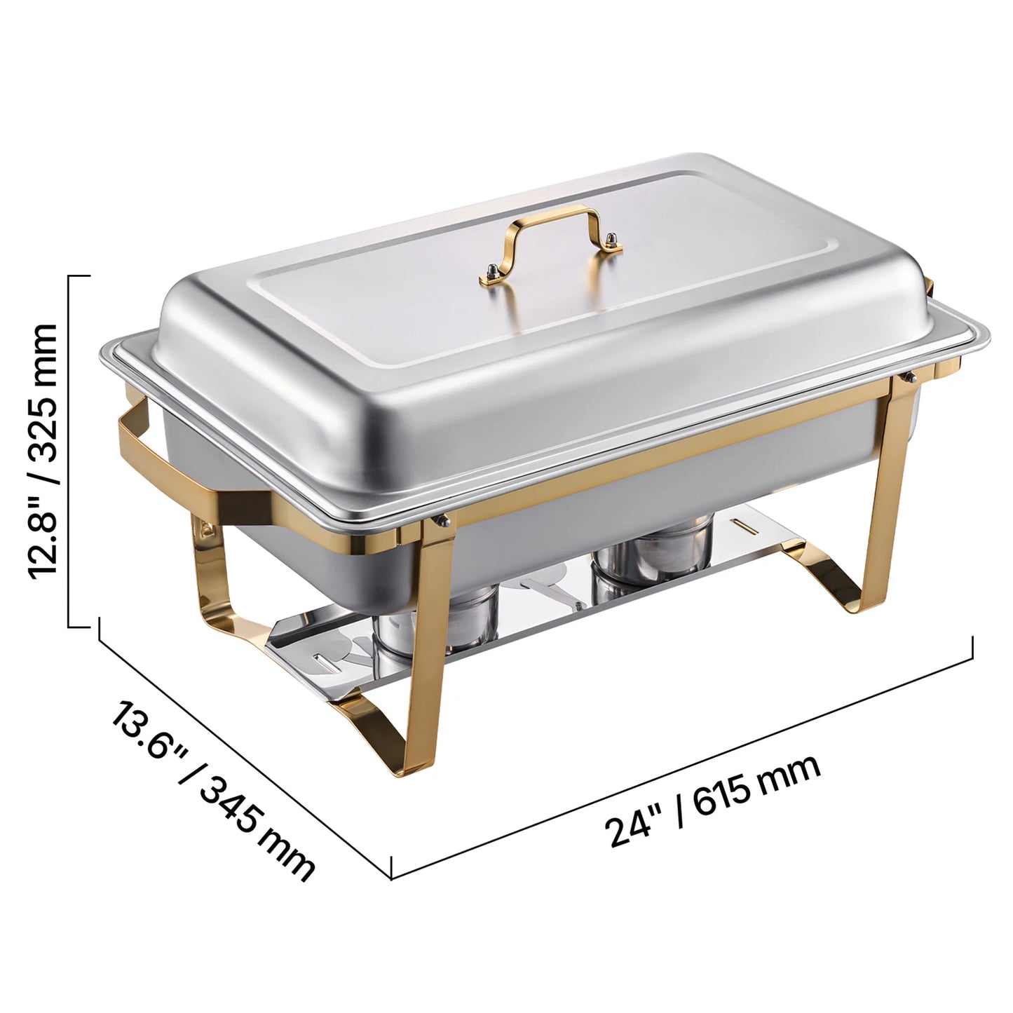 SucceBuy 4 Pack Chafing Dish Buffet Set Stainless Steel Chafer