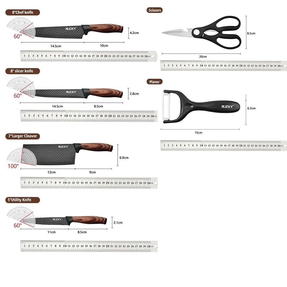 MDHAND Stainless Steel Knife Set 6-Piece Kitchen Tools