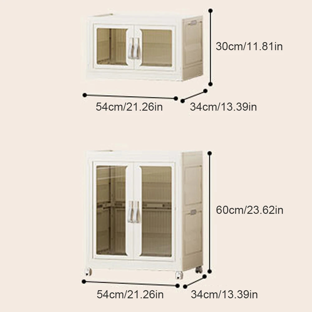 Portable Collapsible Wardrobe With Hanging Rod, Large Capacity Closet Organizer