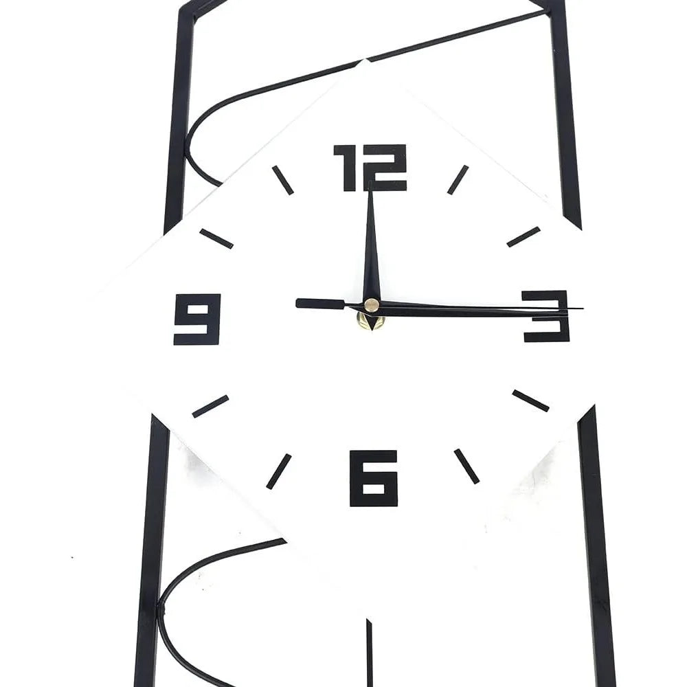 Quartz Swing Silent Wall Clock With Pendulum Metal Modern Decor