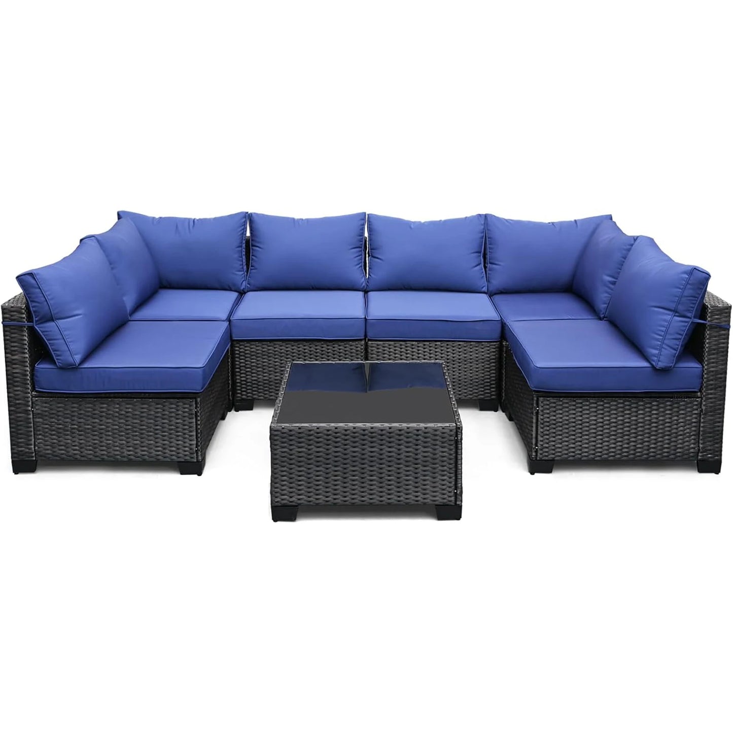 HobbyLane Seven Piece Modular Outdoor Furniture Set