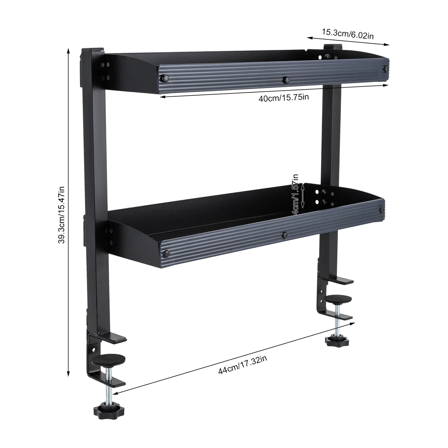 Clamp On Desk Shelf 2 Tier Corner Organizer For Desk Or Table
