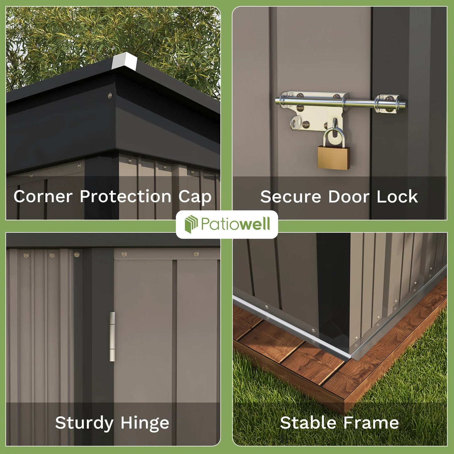 Victone Backyard Storage Shed With Sloped Roof And Lockable Door