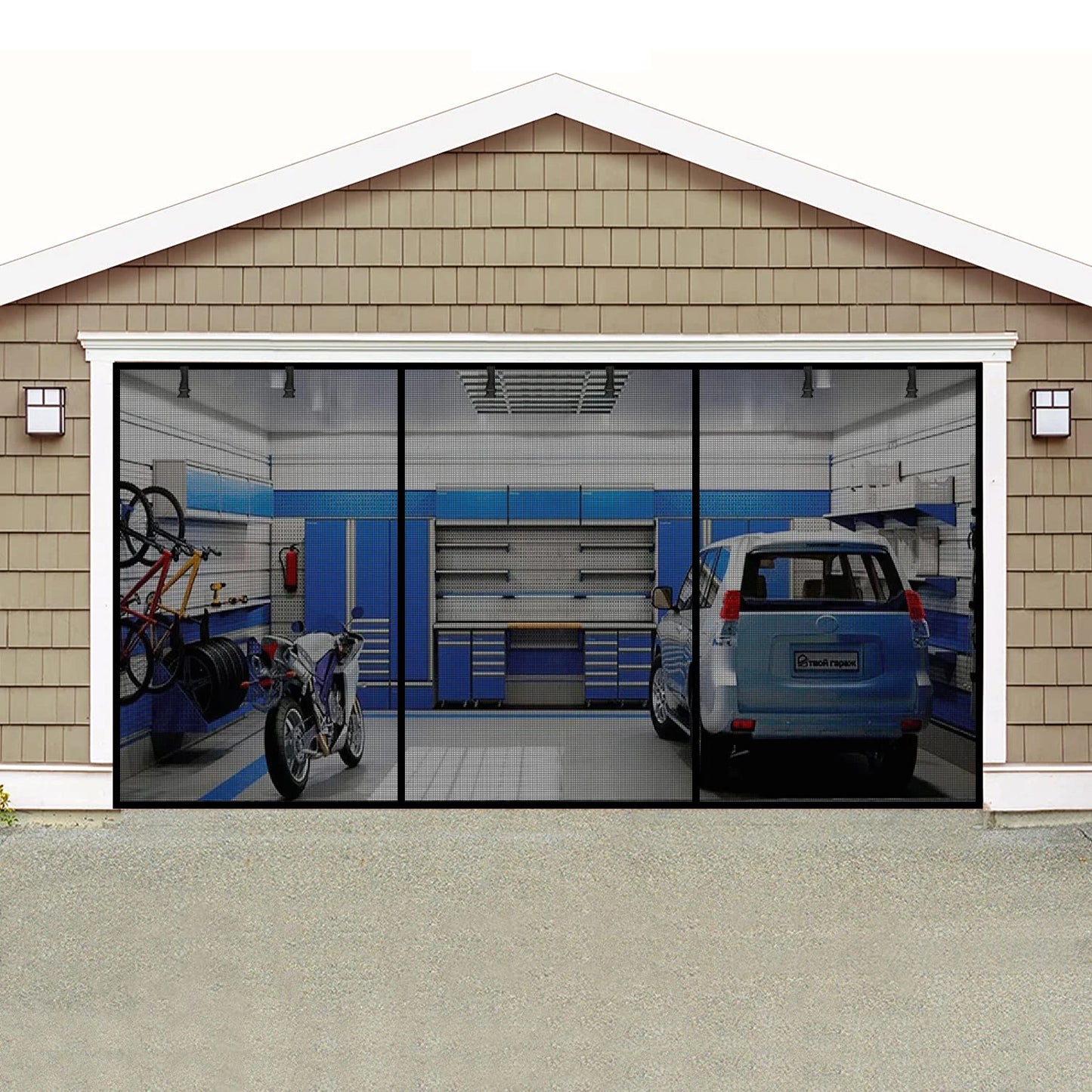 Fiberglass Magnetic Stationary Garage Door Screen