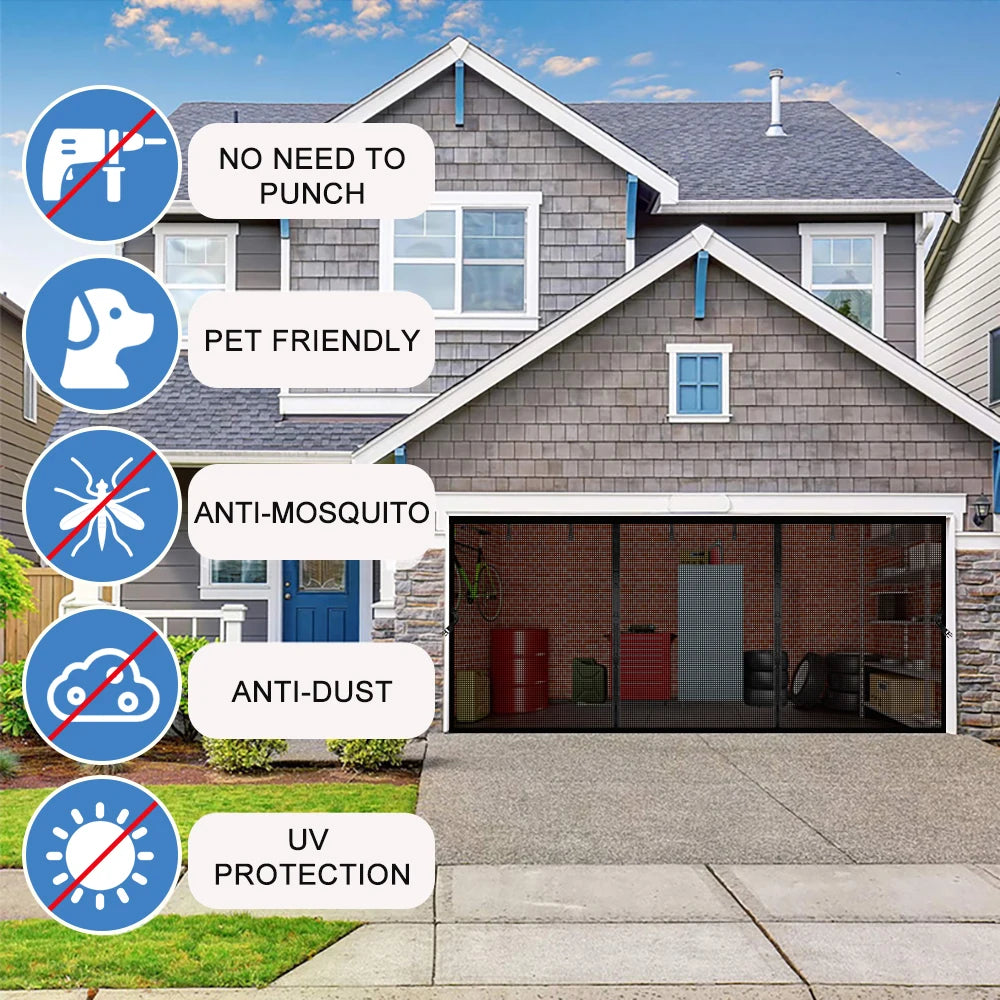 Fiberglass Magnetic Stationary Garage Door Screen