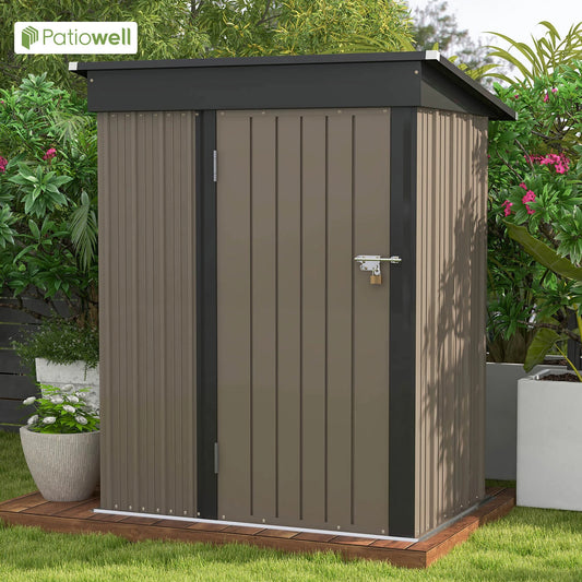 Victone Backyard Storage Shed With Sloped Roof And Lockable Door