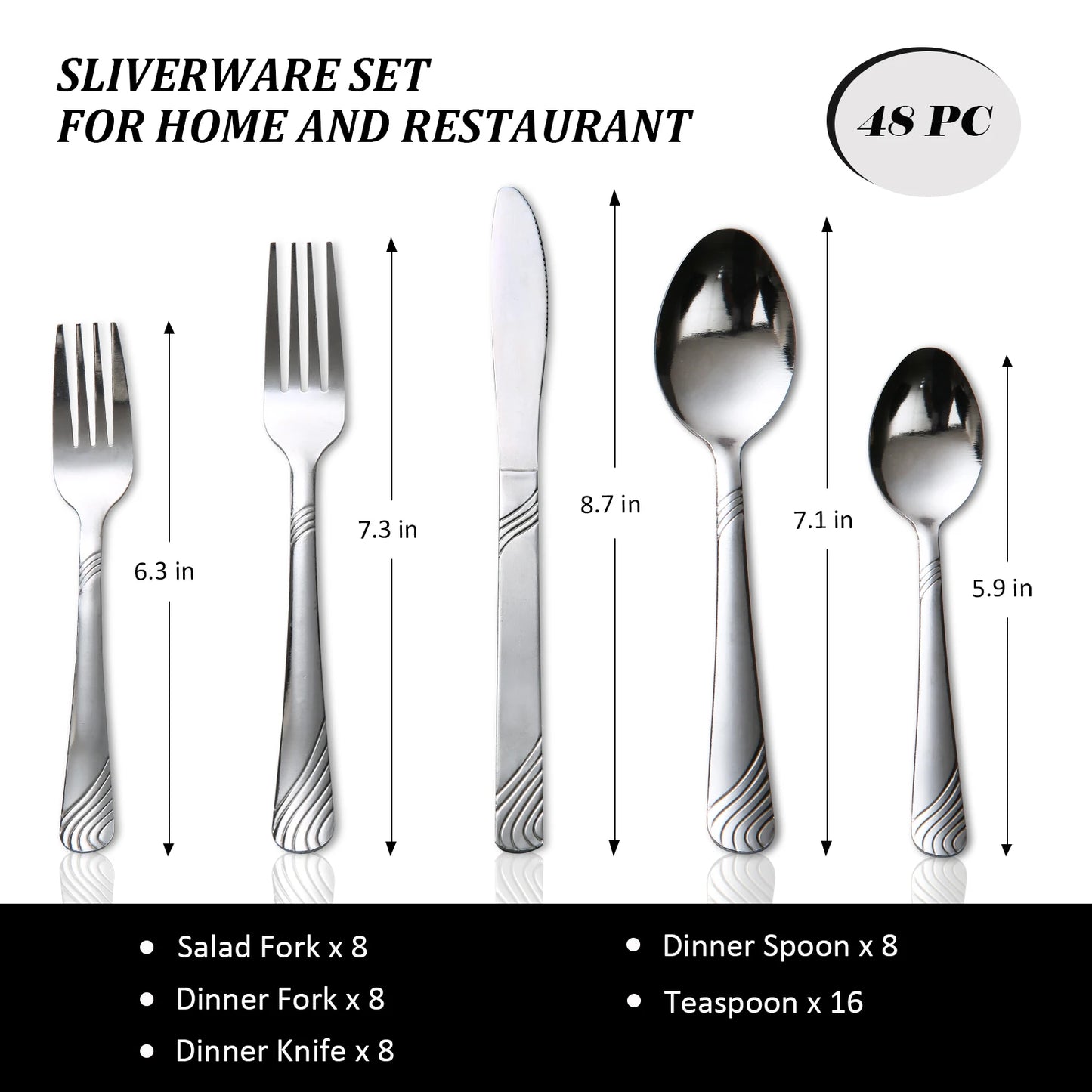 HANSMART Stainless Steel Cutlery Set Flatware Dinnerware Gift