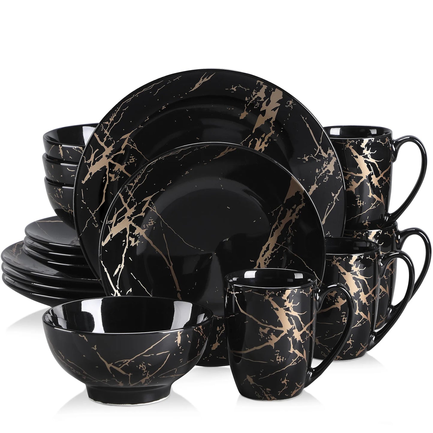 MALACASA Durable Porcelain Dinnerware Set For Everyday Dining