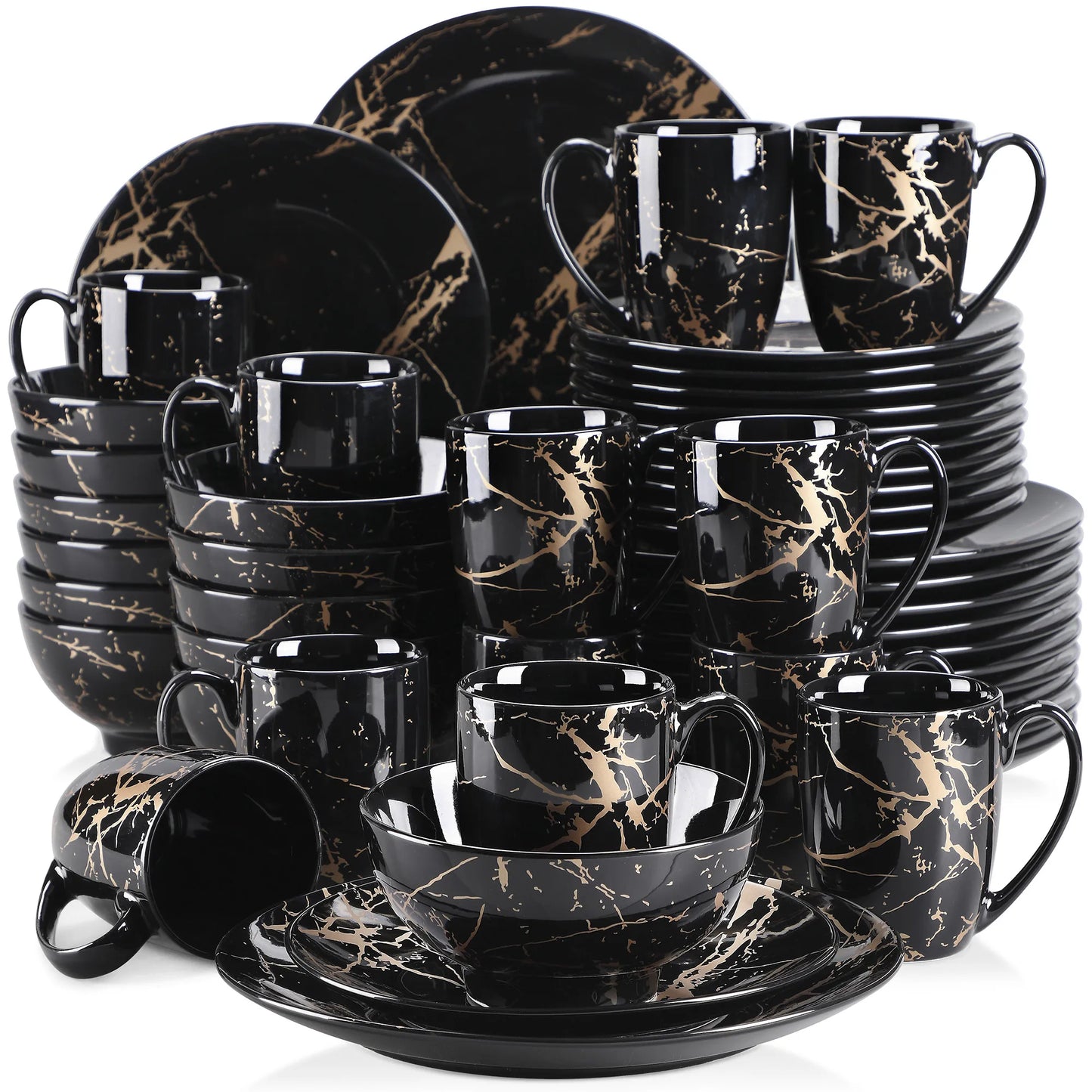 MALACASA Durable Porcelain Dinnerware Set For Everyday Dining