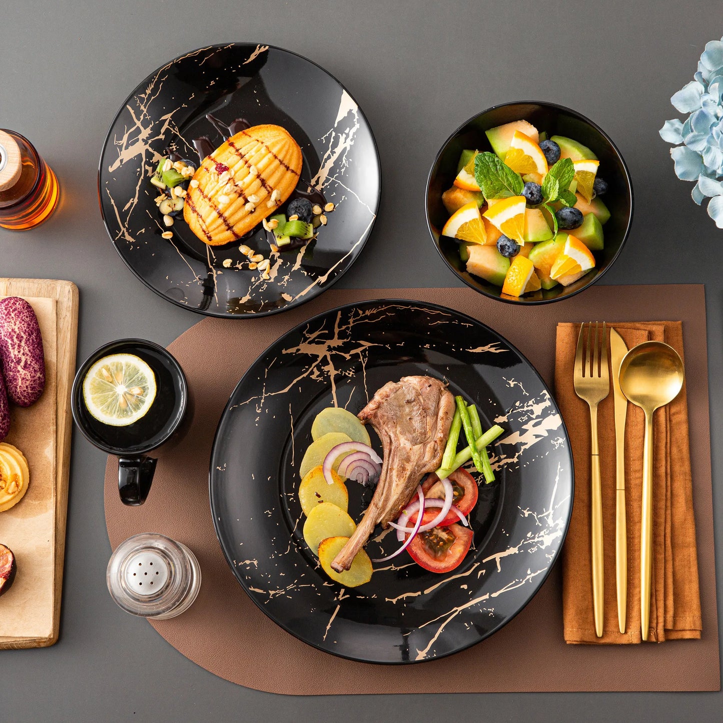 MALACASA Durable Porcelain Dinnerware Set For Everyday Dining