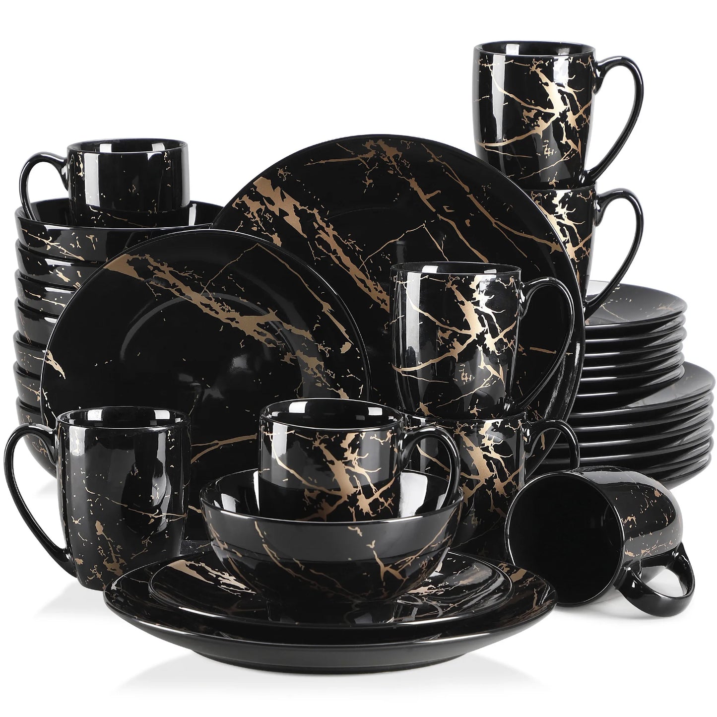 MALACASA Durable Porcelain Dinnerware Set For Everyday Dining