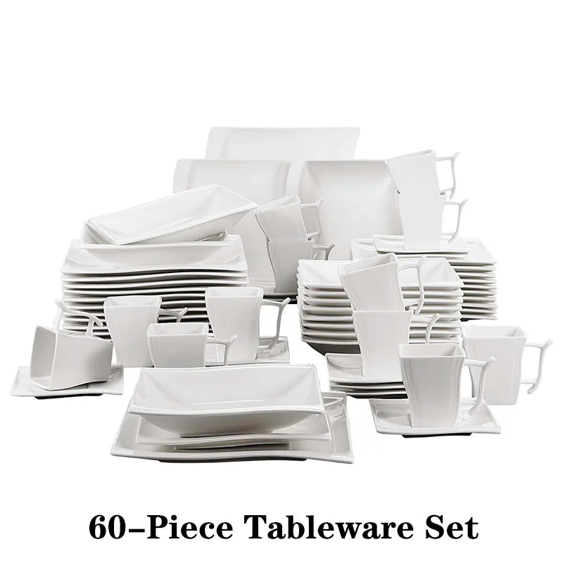 MALACASA Flora Porcelain Dinnerware Set Service For 12