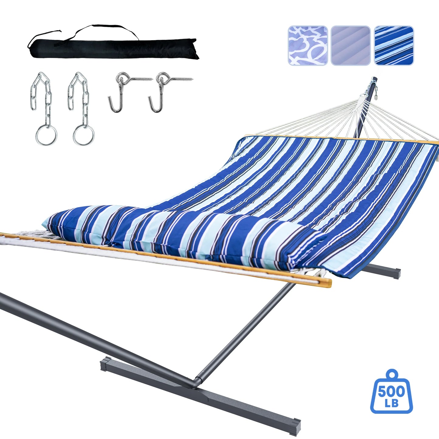 Heavy-Duty Outdoor Hammock with Steel Stand.Detachable for Versatile Use - Ideal for Courtyard, Garden Lawn, Patio Balcony, Lake