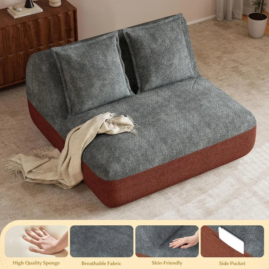 Hobestluk Mini Loveseat Sofa For Small Spaces Armless Couch With Side Pocket