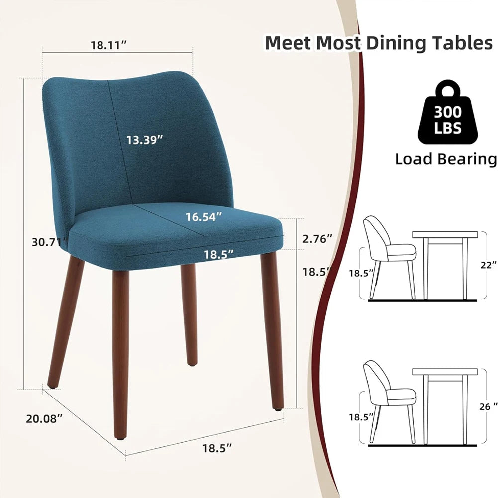 HiMISS Wingback Dining Chairs PU Leather Upholstered With Wood Legs