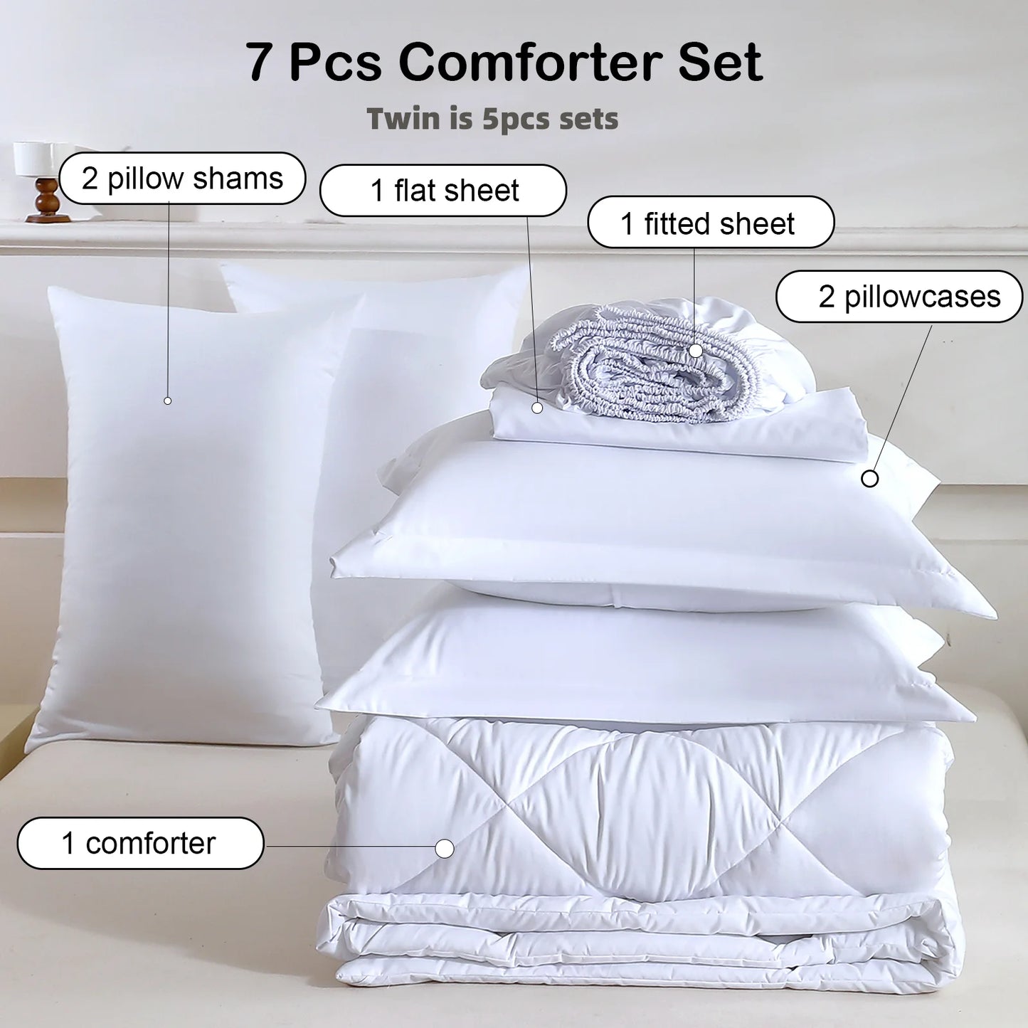 EasYum Bedding Set With Comforter Sheets Pillowcases