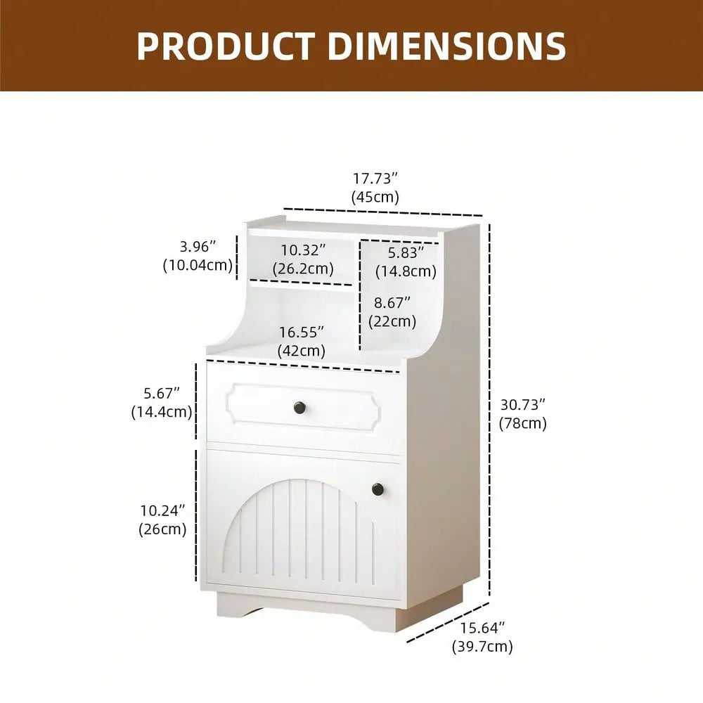 Farmhouse Modern Nightstand With Drawers And Barn Door Storage