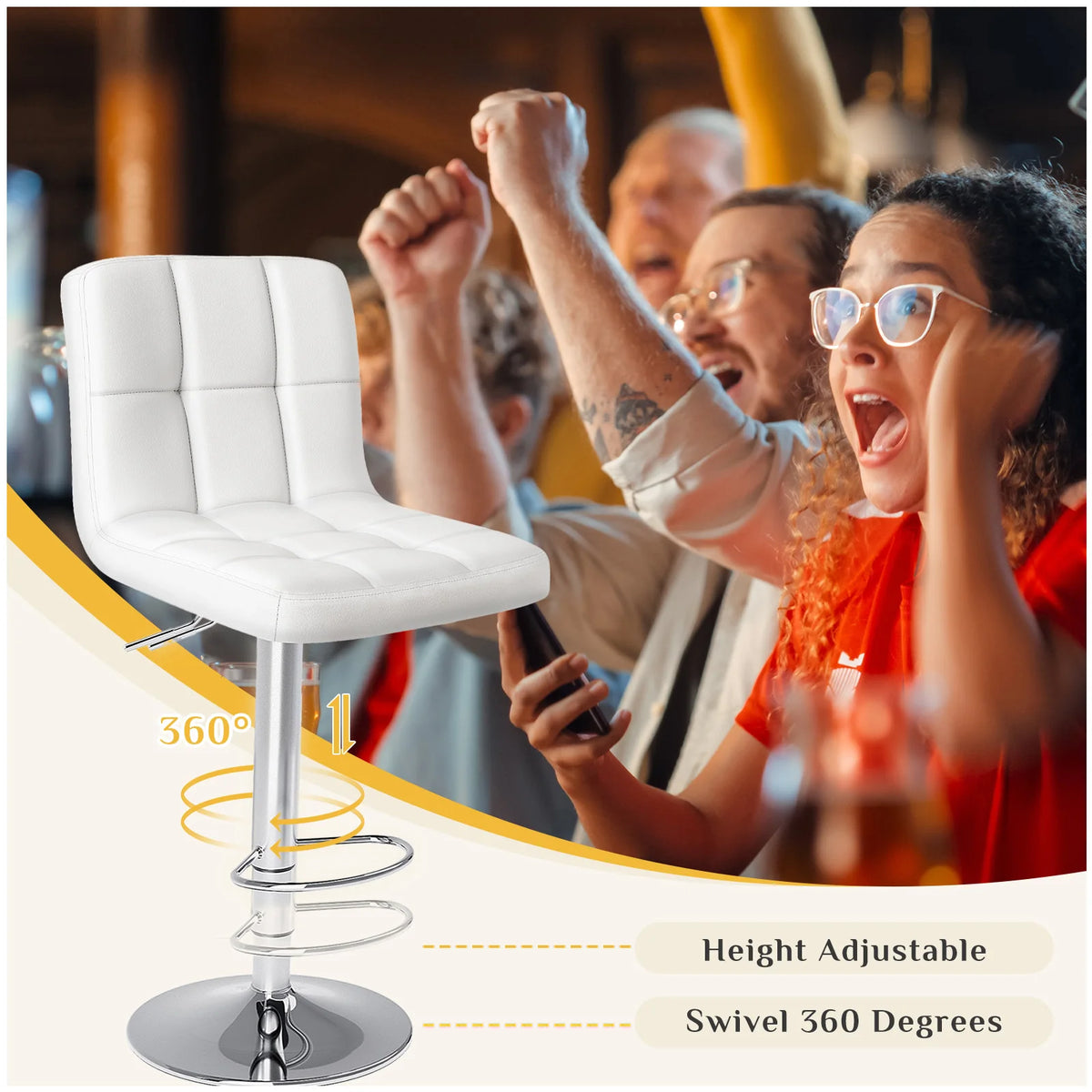 JHK Ergonomic Adjustable Swivel PU Leather Office Chair