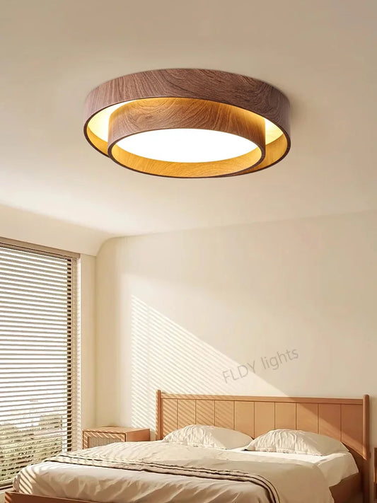 FLDY Menvix Nordic Walnut Wood LED Ceiling Chandelier