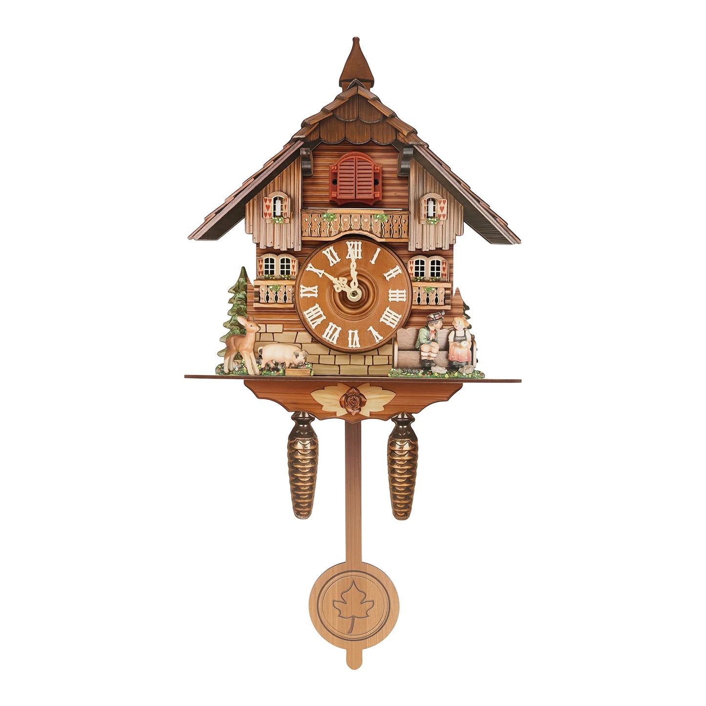Vintage Cuckoo Wall Clock With Bird Chime Nordic Wood Decor