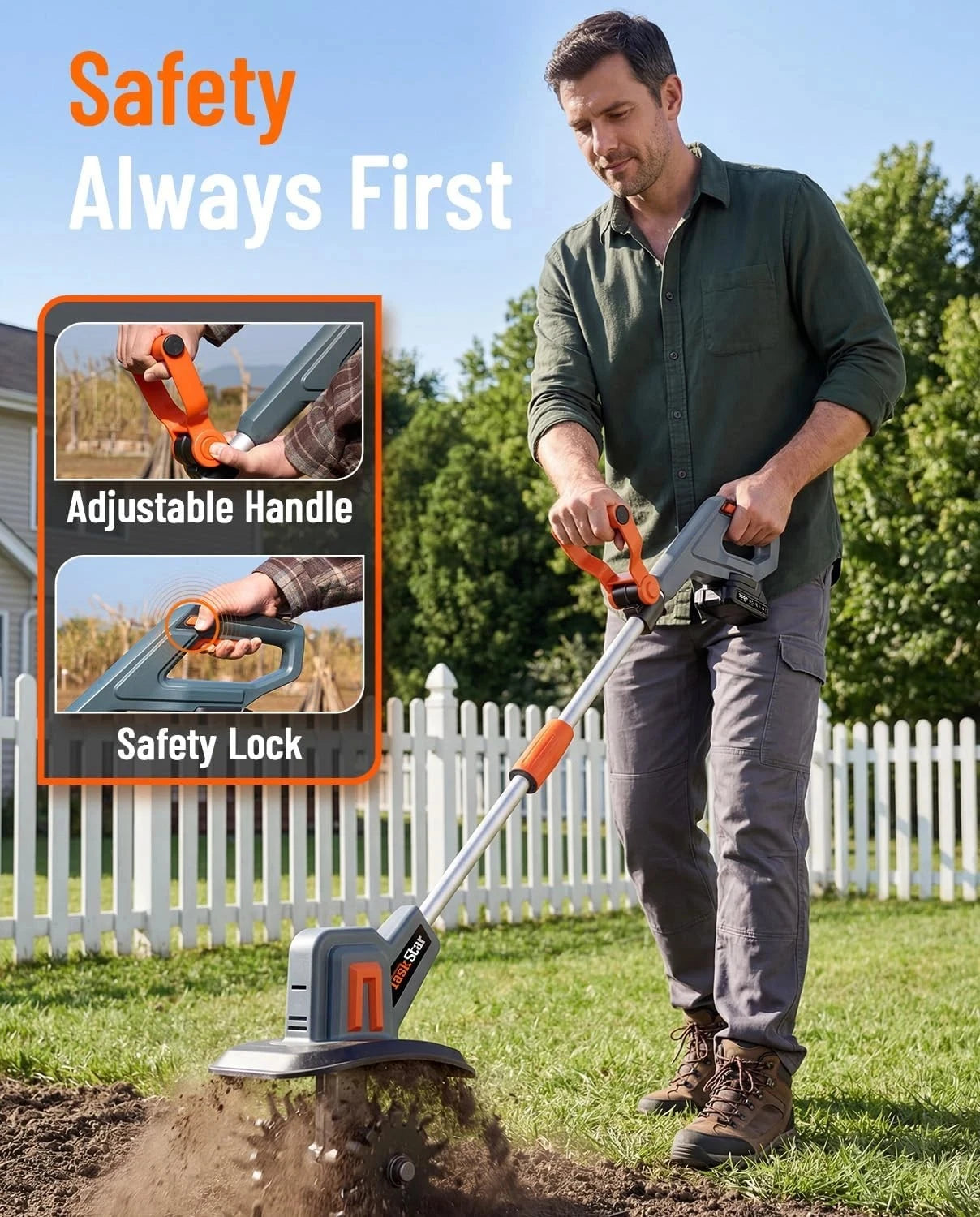TaskStar Cordless Electric Cultivator For Makita 18V Battery