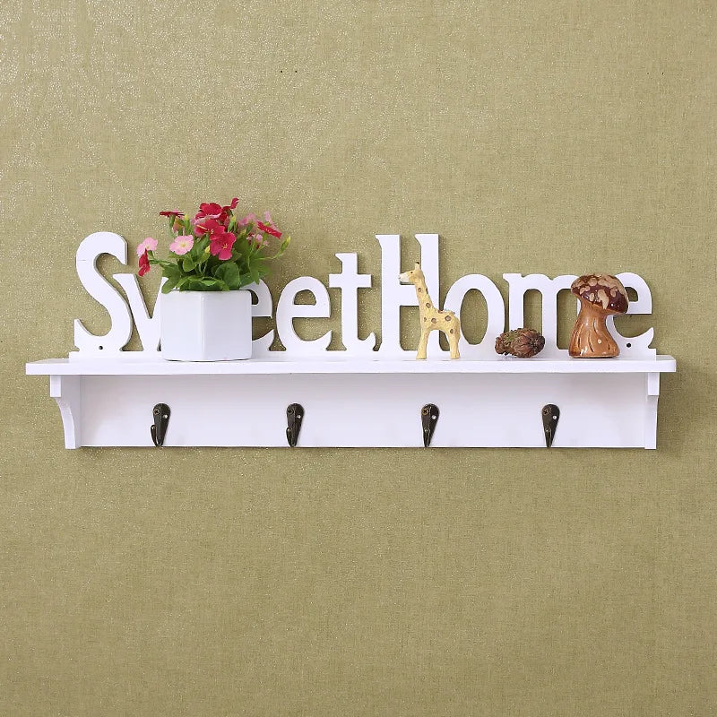 Bamboo Carved Wall Hanging Rack Shelf Storage Holder Home Decor