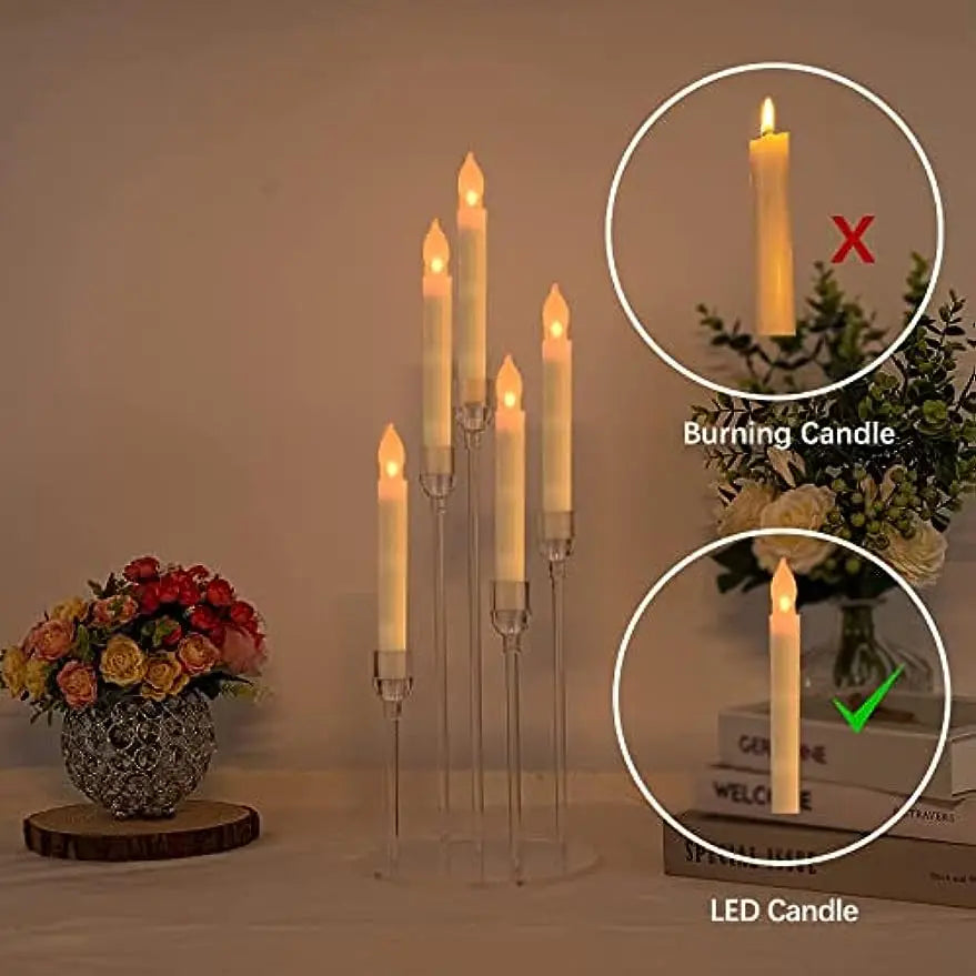 10pcs Acrylic 5 Arms Candle Holder Transparent Candelabra Table Centerpieces Wedding Living Room Home Holiday Decoration