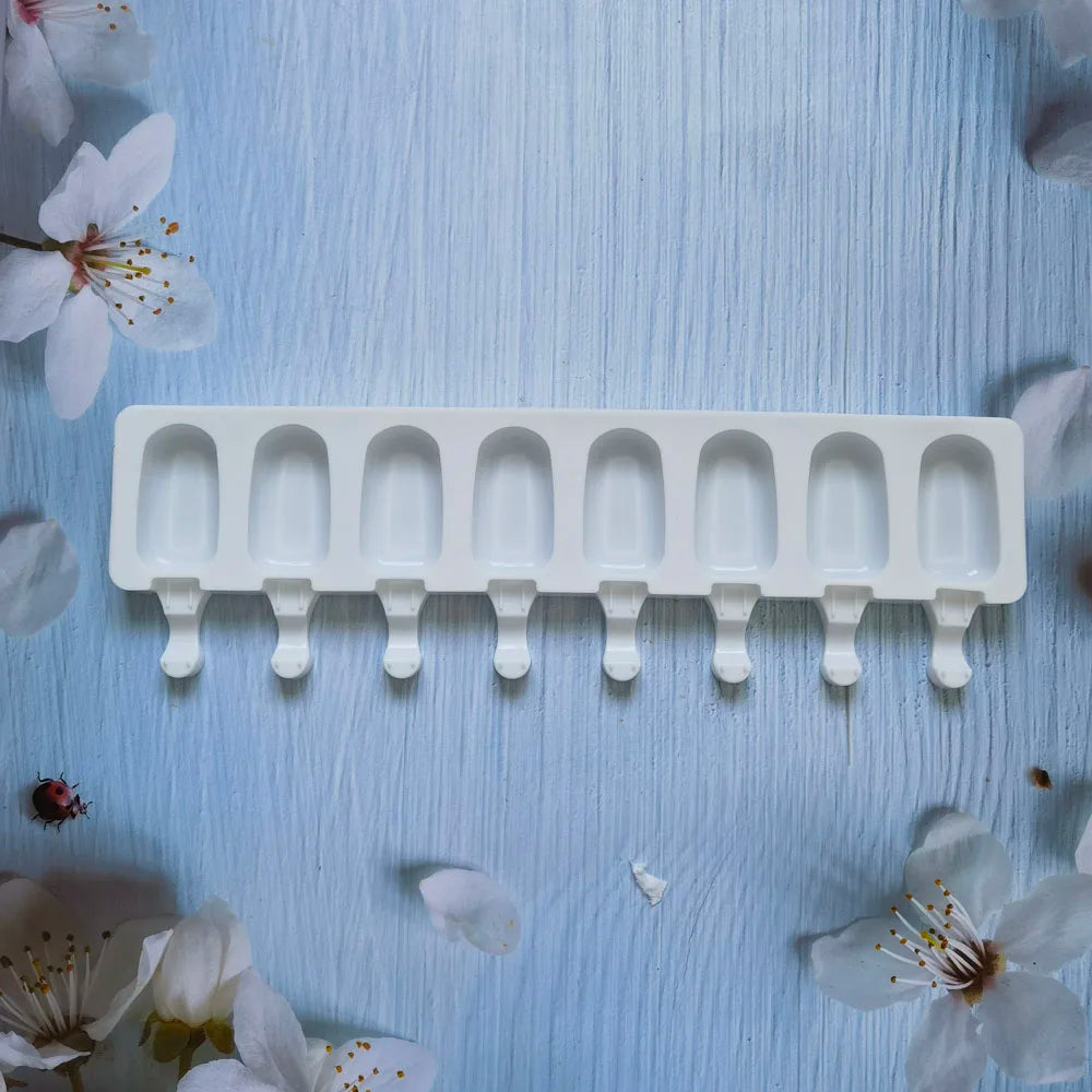 Eight Hole Silicone Ice Cream Mold For Freezer Popsicles