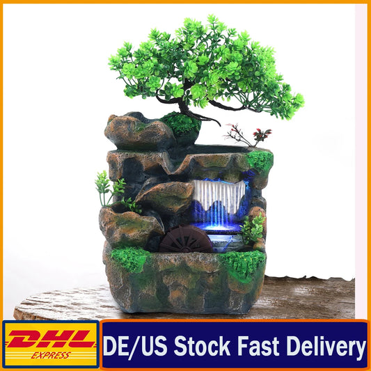 Indoor Room Fountain Waterfall Decor With LED Lighting Zen