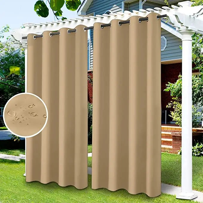 Outdoor Waterproof Blackout Curtains With UV Protection For Patio