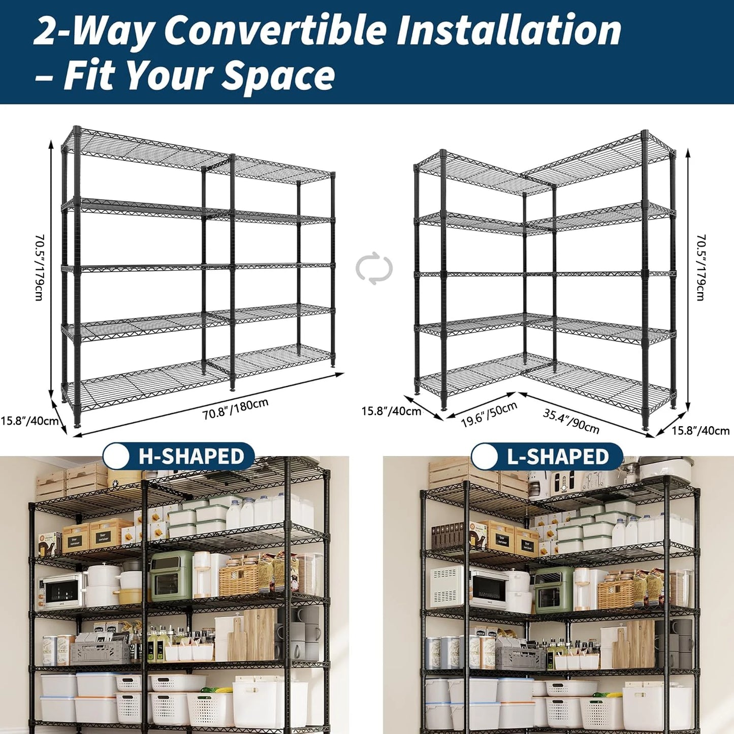 Twister.Ck Heavy Duty Metal Storage Shelves Adjustable For Kitchen Garage