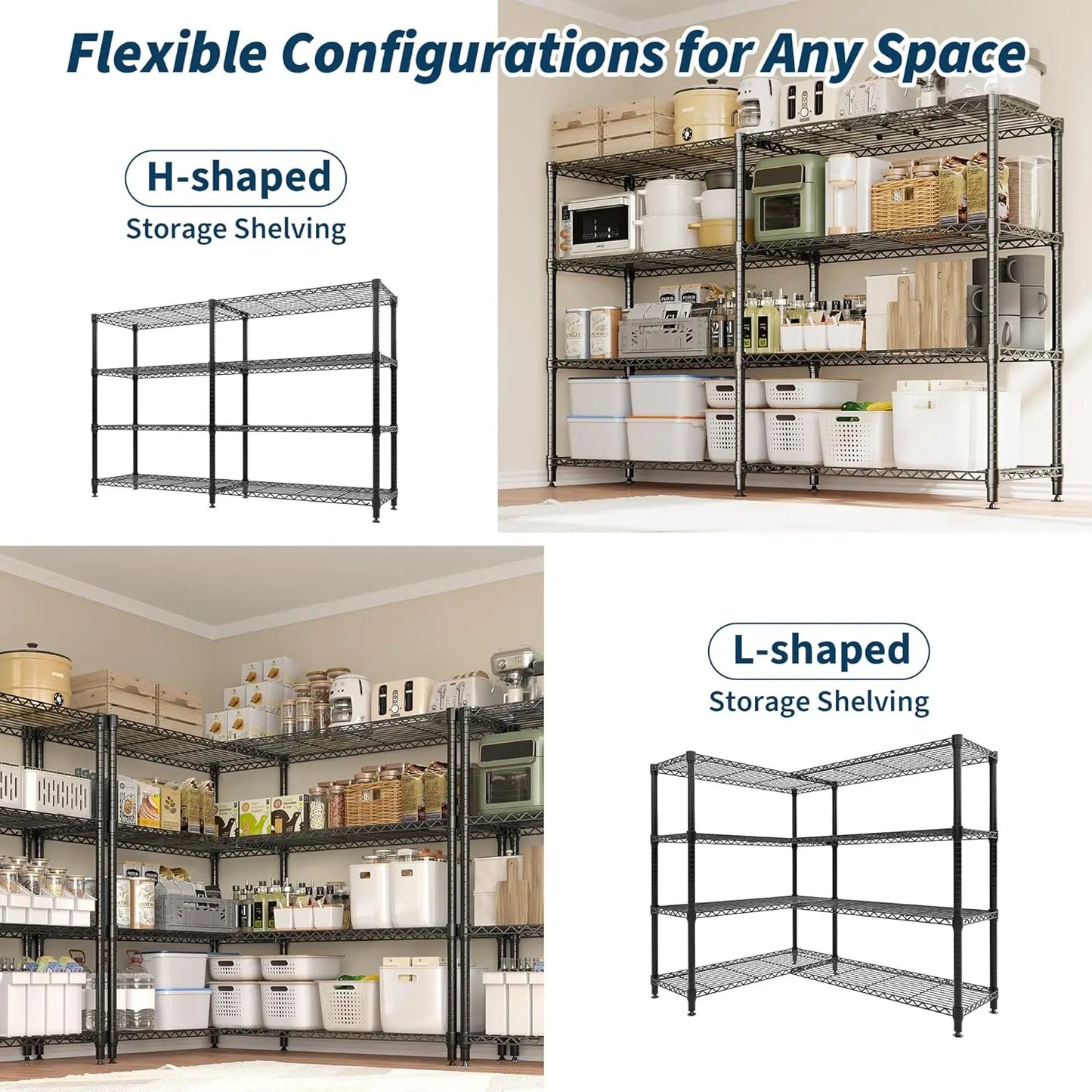 Twister.Ck Heavy Duty Metal Storage Shelves Adjustable For Kitchen Garage