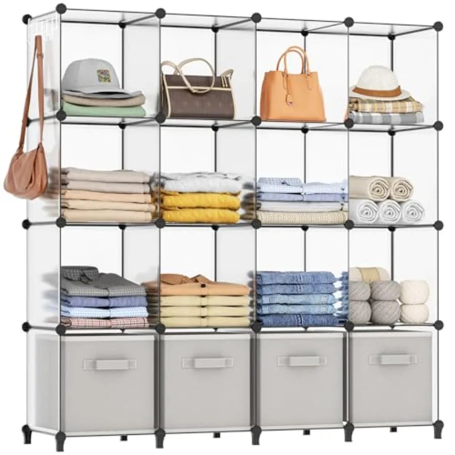 Plastic Cube Closet Organizer Shelves For Clothes And Bedroom Storage