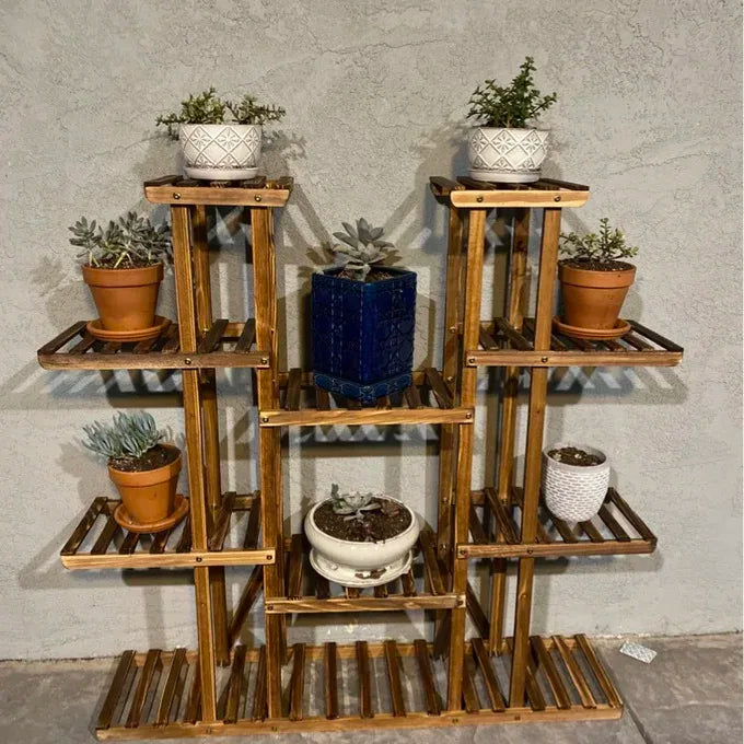 Wisfor Wooden Plant Shelf Multi Tier Flower Pot Display Stand