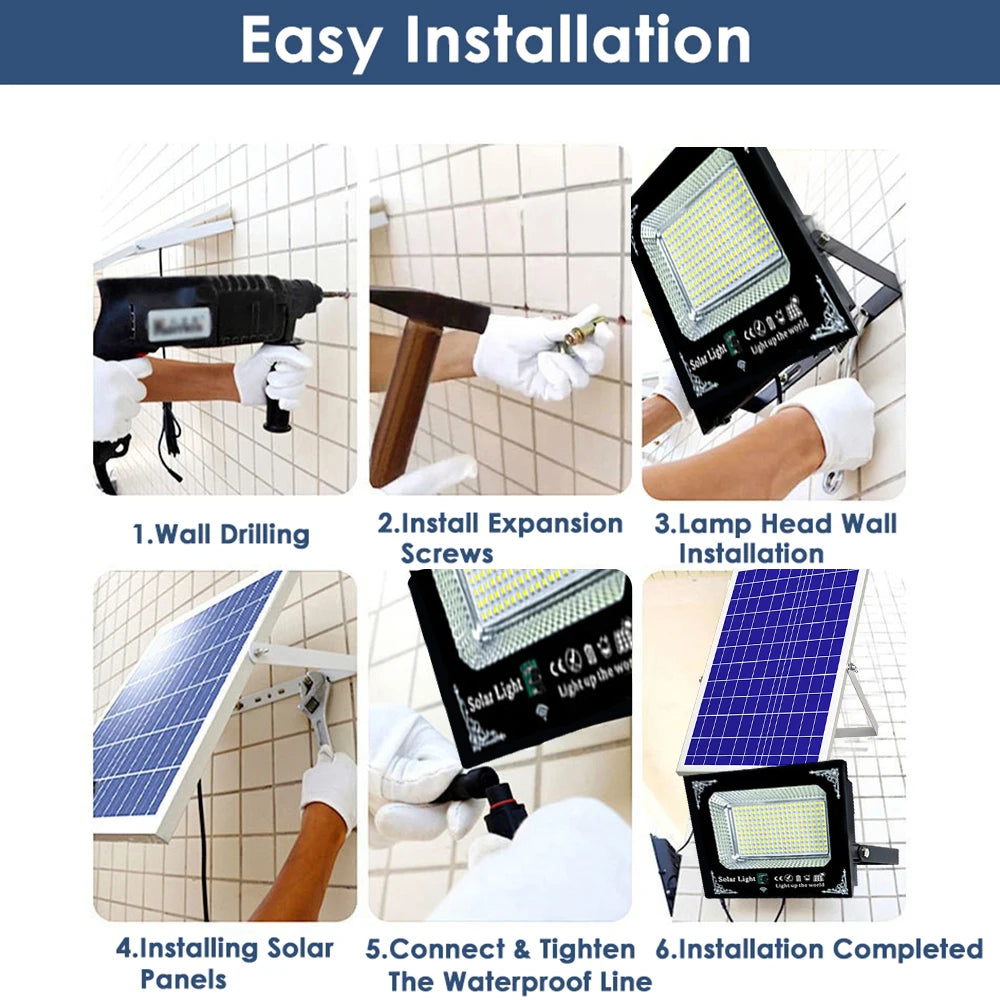 Two Head 500W LED Solar Flood Light Outdoor Garden