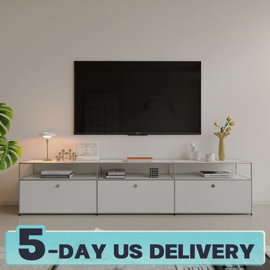 Bigcityfur Corner Tv Stand And Metal Storage Cabinet