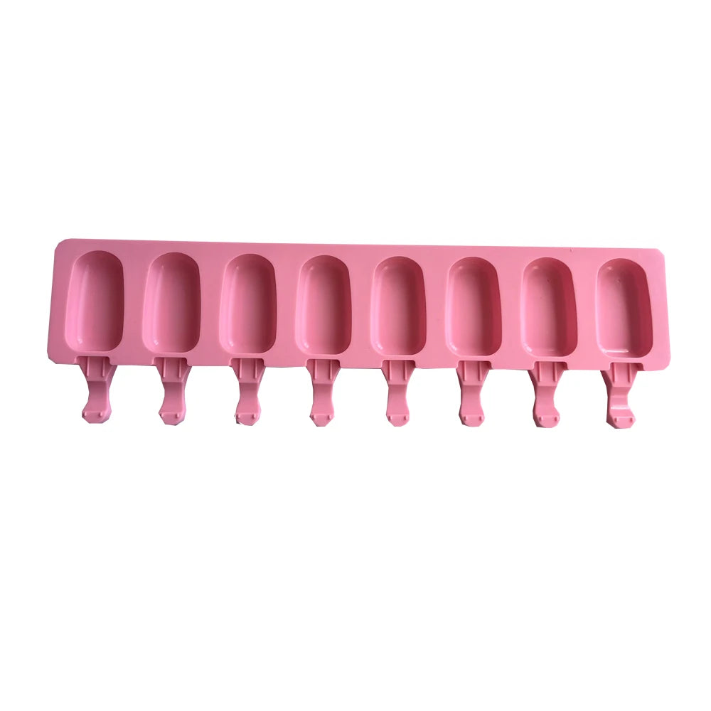 Eight Hole Silicone Ice Cream Mold For Freezer Popsicles