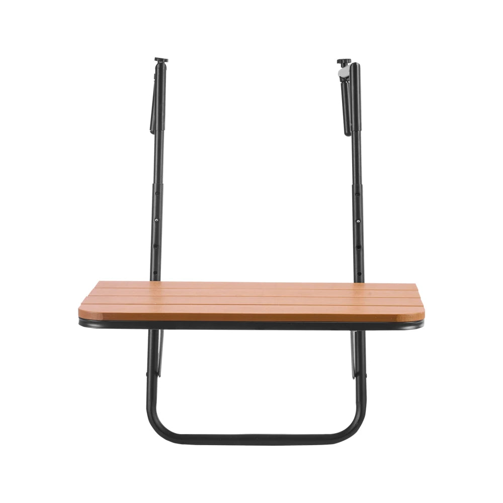 Balcony Hanging Table 25x24in, Adjustable Outdoor Patio Railing Bar Table, Space Saving Foldable Design for Balcony Garden Use
